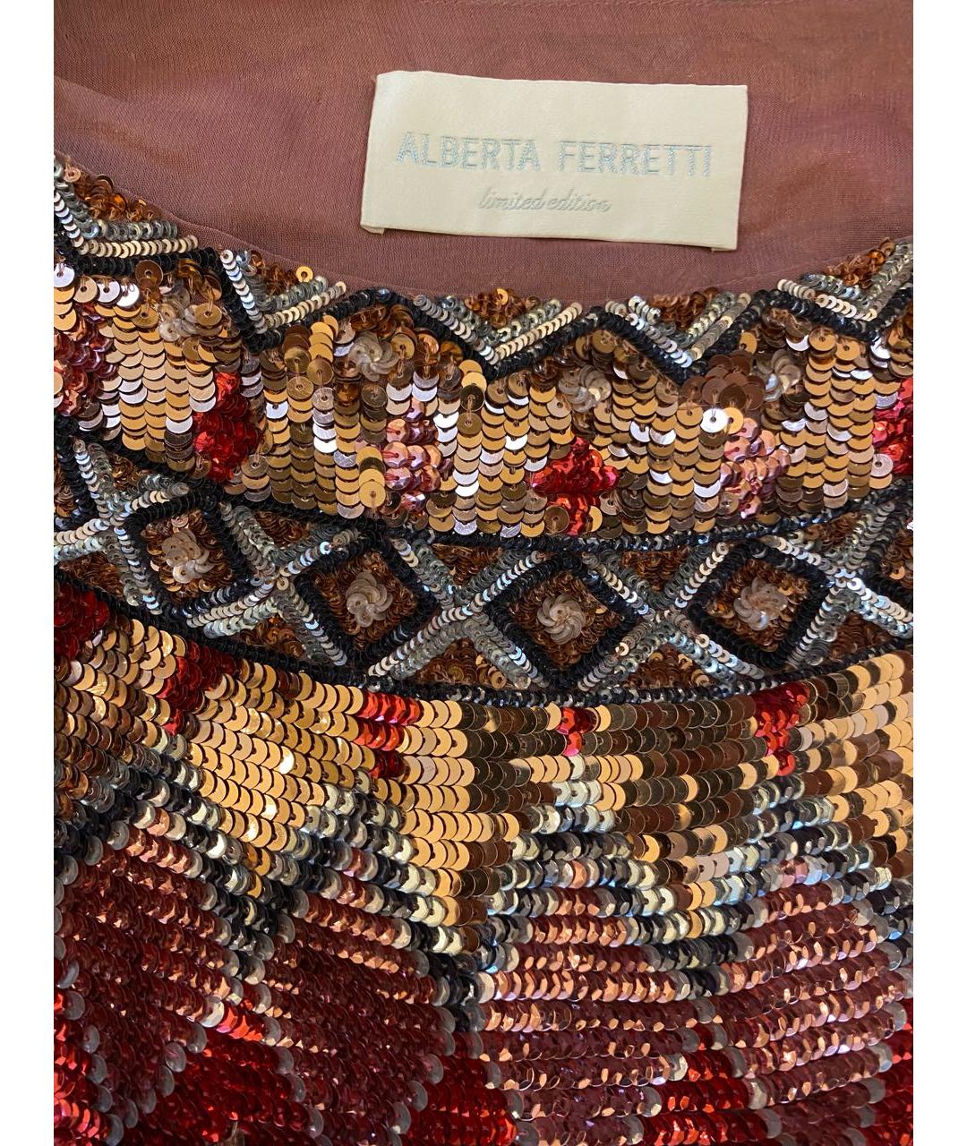 ALBERTA FERRETTI Розовое вискозное вечернее платье, фото 6