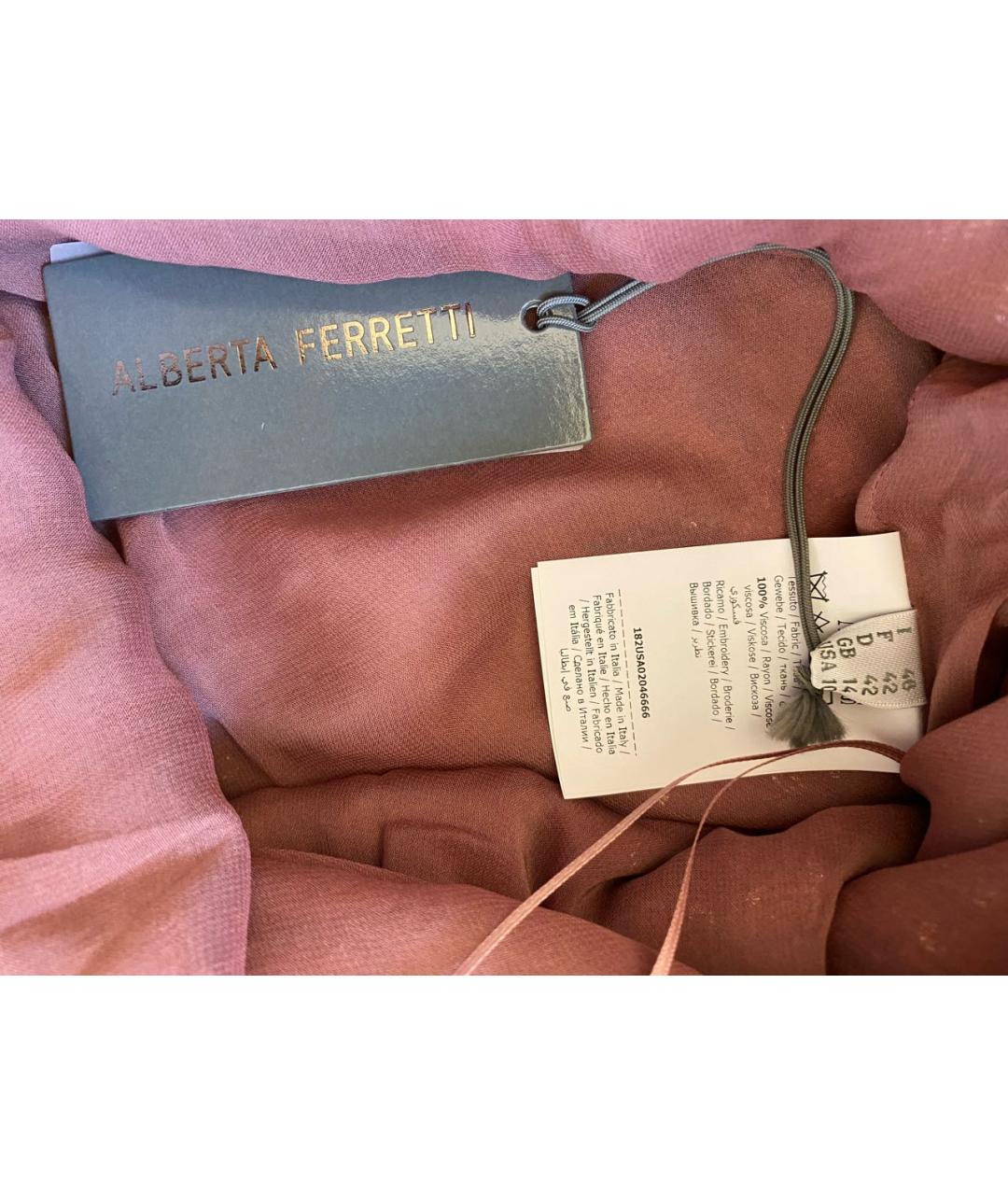 ALBERTA FERRETTI Розовое вискозное вечернее платье, фото 8