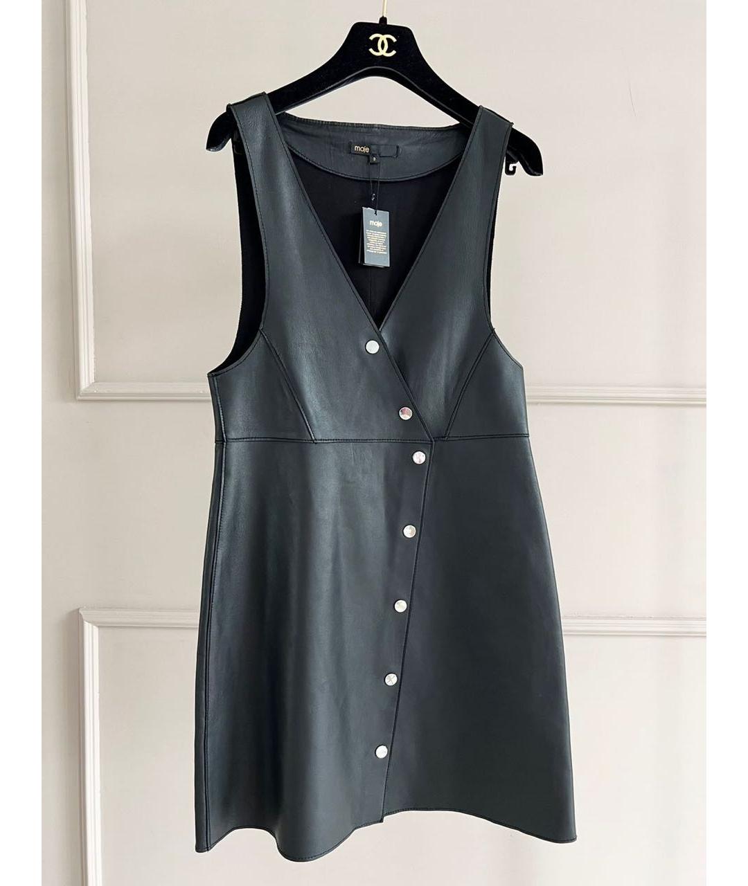 MAJE Черный кожаный комбинезон, фото 9