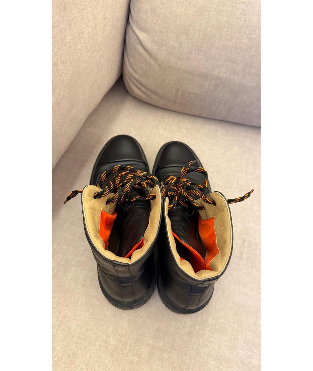 HERMES Черные кожаные высокие ботинки, фото 3