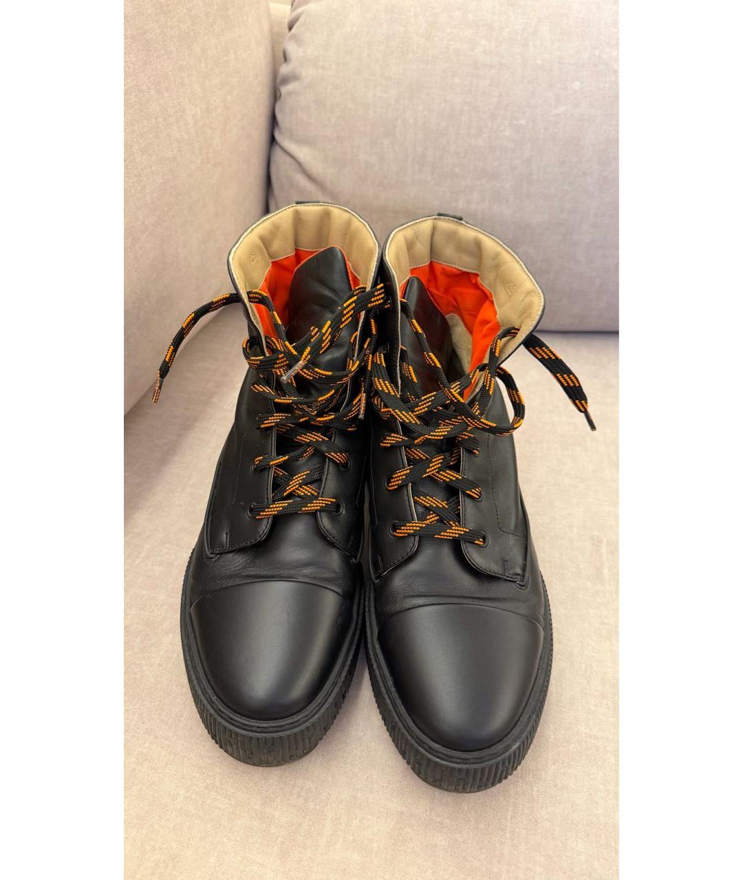 HERMES Черные кожаные высокие ботинки, фото 2