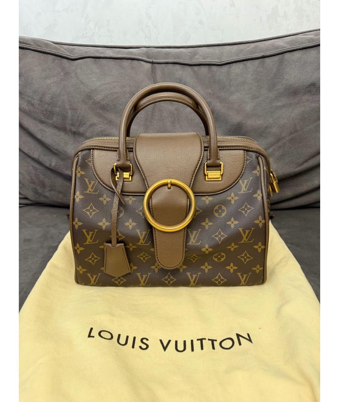 LOUIS VUITTON Коричневая сумка с короткими ручками, фото 8