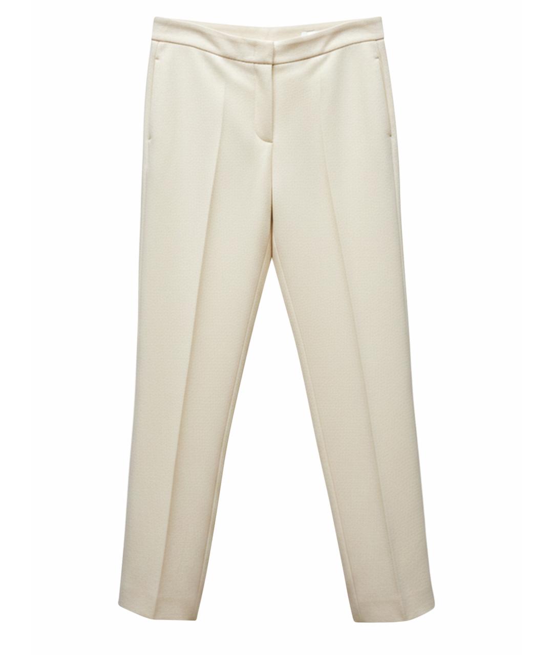 AGNONA Бежевые шерстяные брюки узкие, фото 1
