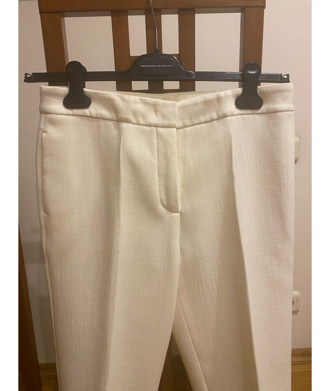 AGNONA Бежевые шерстяные брюки узкие, фото 3
