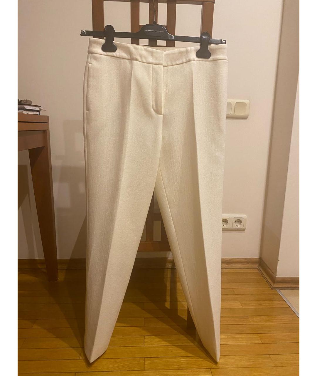 AGNONA Бежевые шерстяные брюки узкие, фото 7
