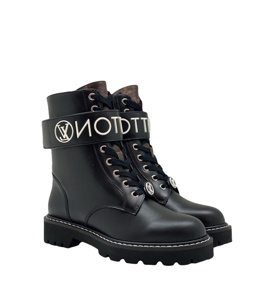 LOUIS VUITTON Черные кожаные ботинки, фото 1