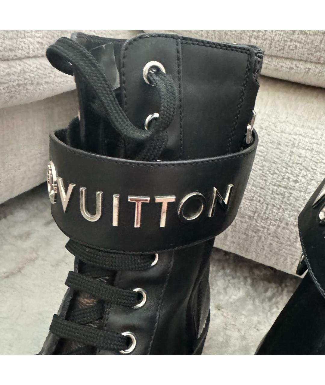 LOUIS VUITTON Черные кожаные ботинки, фото 4