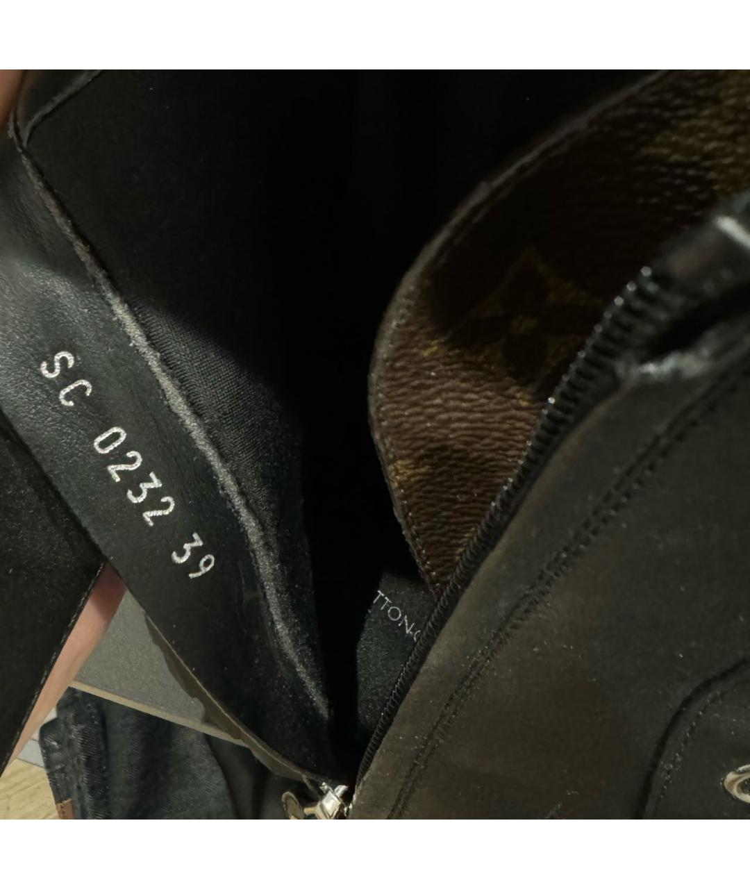LOUIS VUITTON Черные кожаные ботинки, фото 5