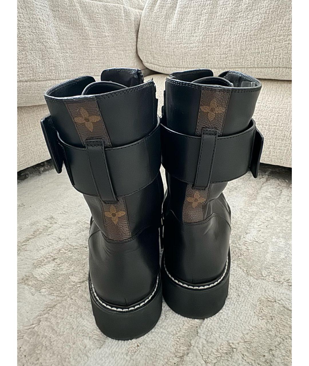 LOUIS VUITTON Черные кожаные ботинки, фото 3