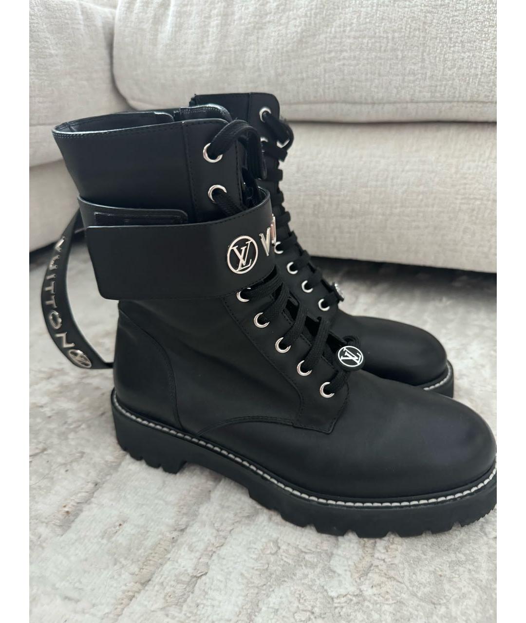 LOUIS VUITTON Черные кожаные ботинки, фото 2