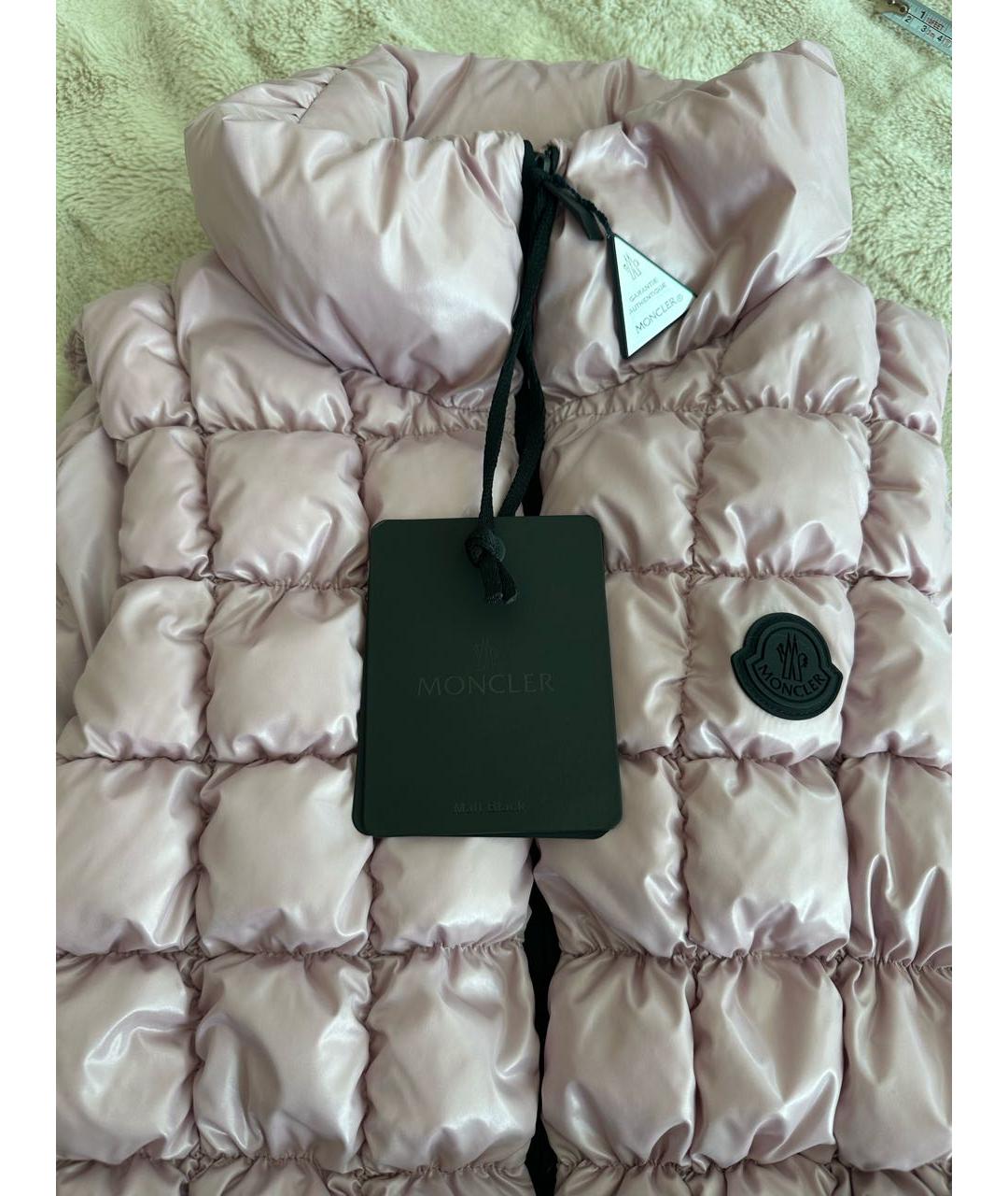 MONCLER Розовый полиамидовый жилет, фото 3