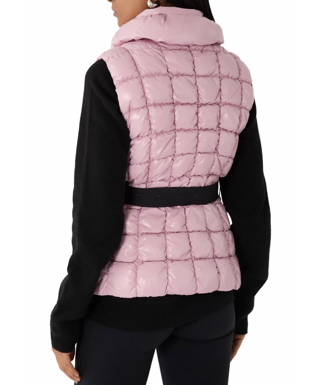 MONCLER Розовый полиамидовый жилет, фото 2