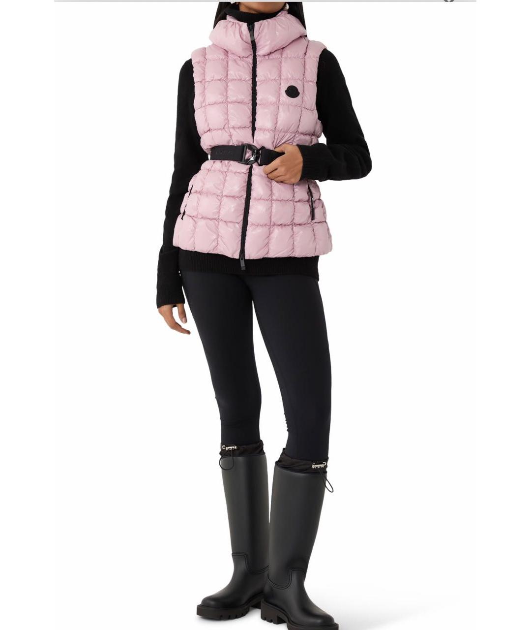 MONCLER Розовый полиамидовый жилет, фото 8
