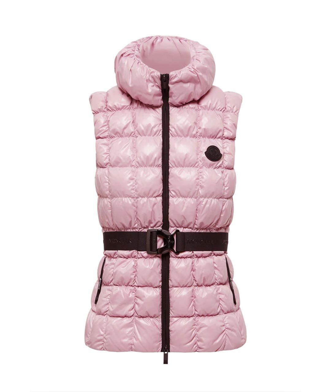 MONCLER Розовый полиамидовый жилет, фото 9