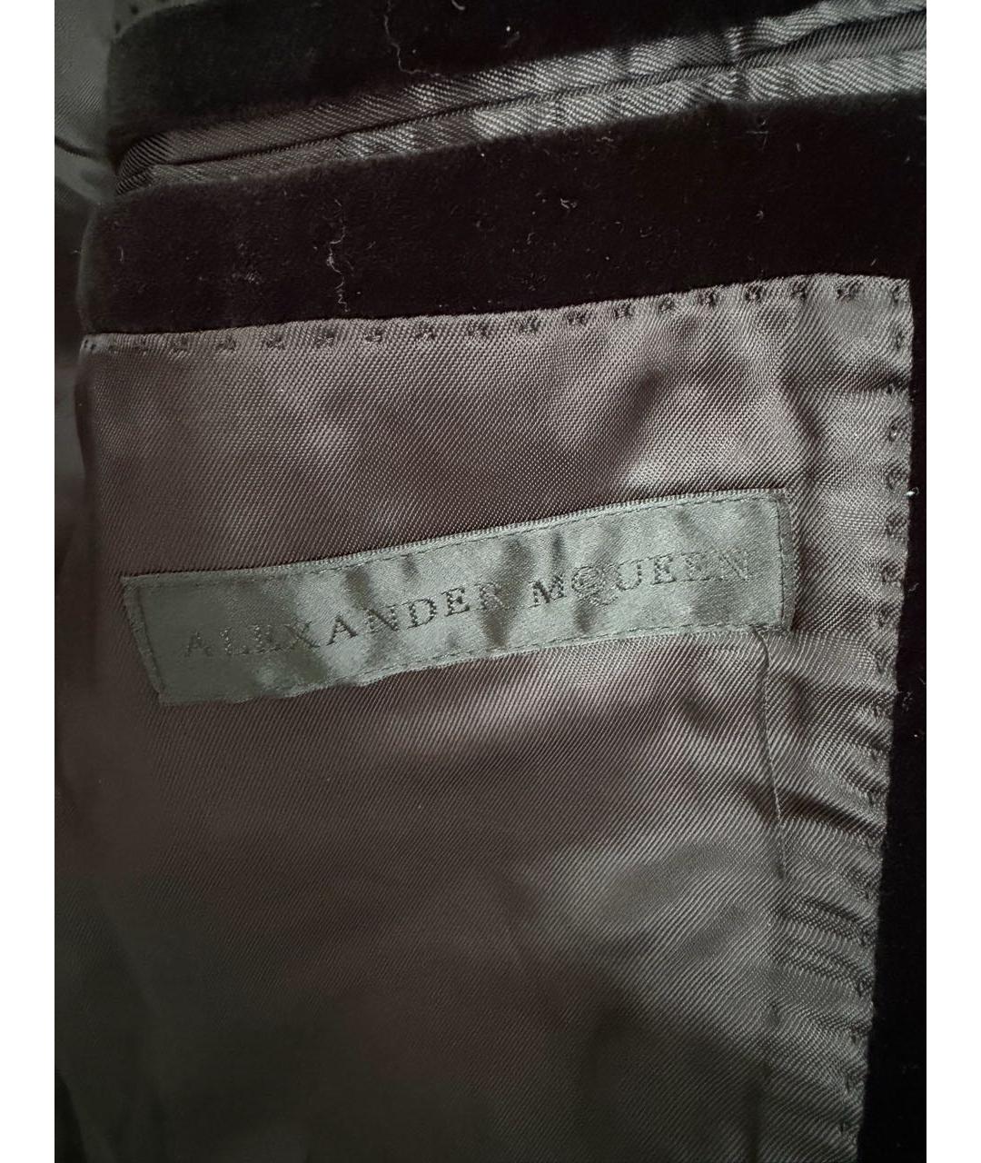 ALEXANDER MCQUEEN Черный бархатный жакет/пиджак, фото 3