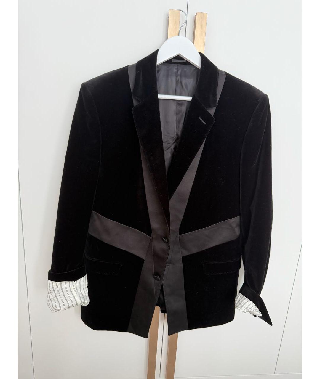 ALEXANDER MCQUEEN Черный бархатный жакет/пиджак, фото 2
