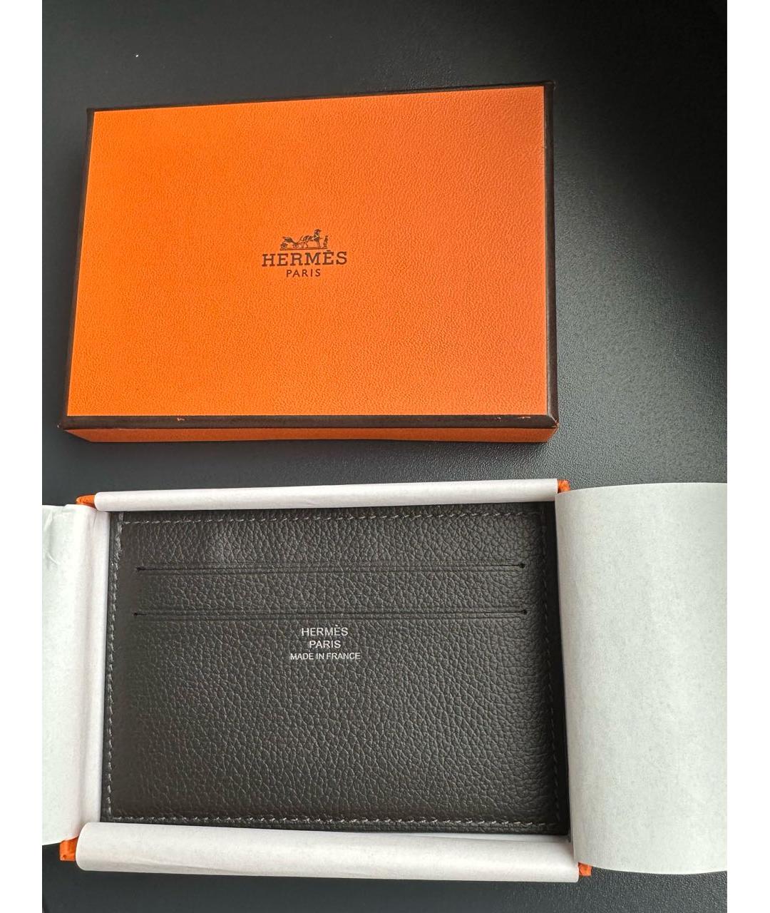 HERMES Коричневый кожаный кардхолдер, фото 3