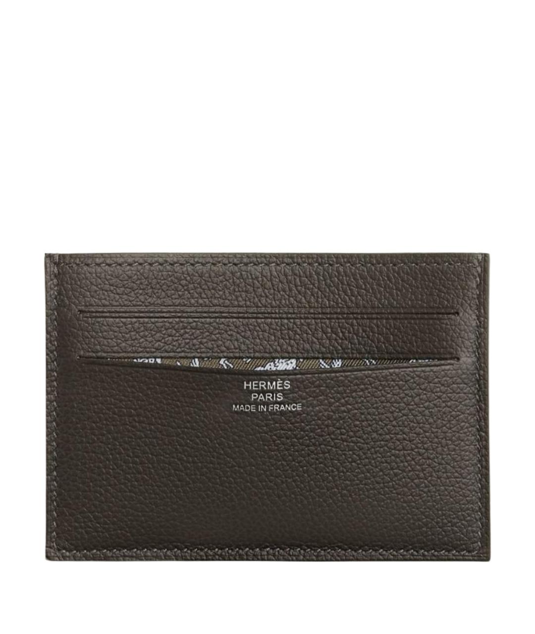HERMES Коричневый кожаный кардхолдер, фото 1