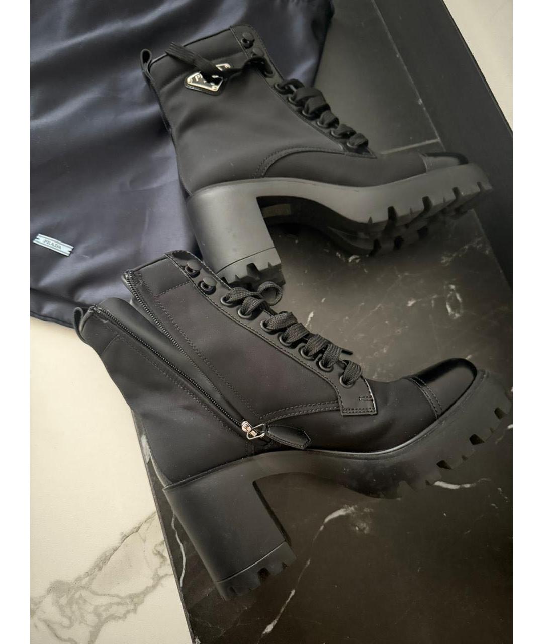 PRADA Черные кожаные ботильоны, фото 4