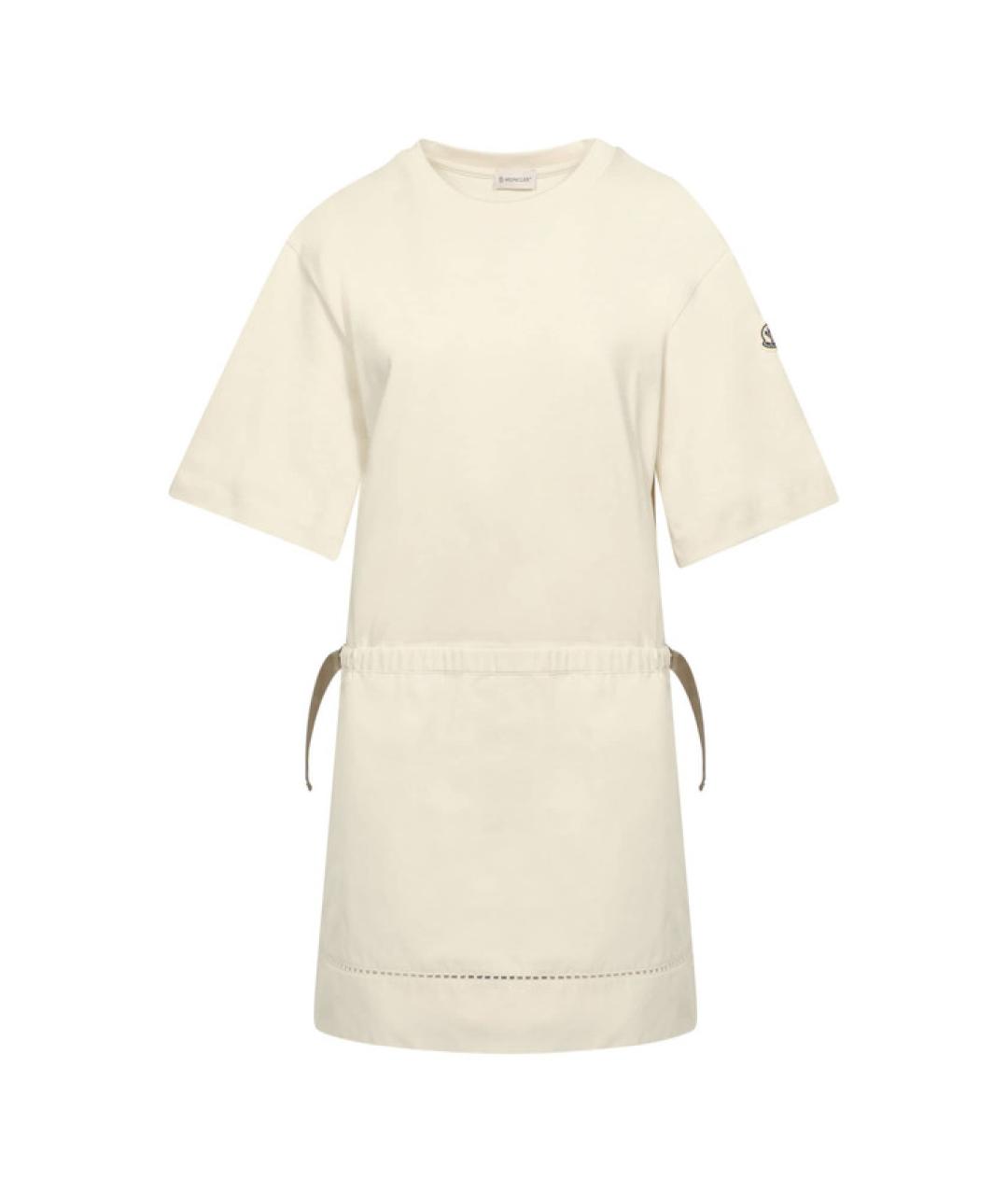 MONCLER Бежевое хлопковое повседневное платье, фото 3