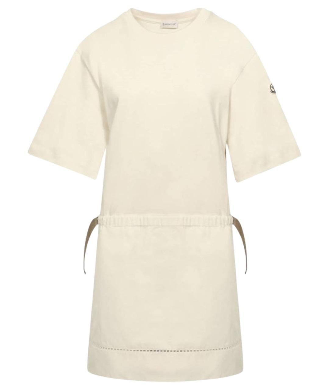 MONCLER Бежевое хлопковое повседневное платье, фото 1