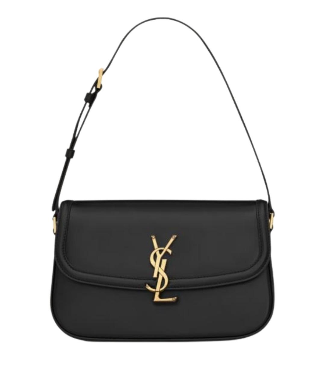 SAINT LAURENT Черная кожаная сумка через плечо, фото 1