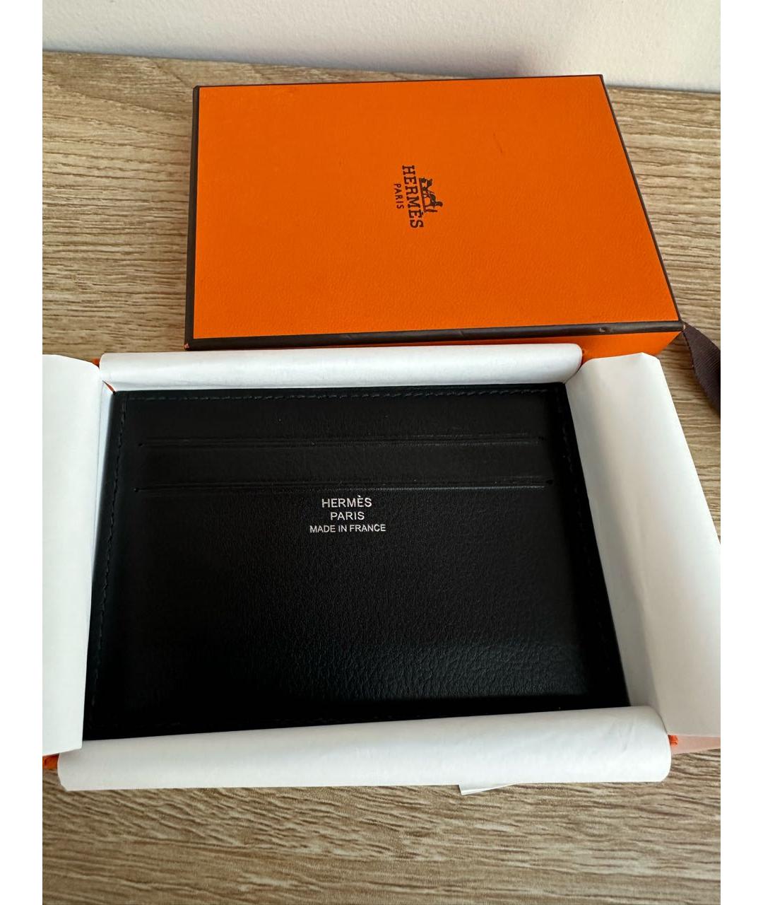 HERMES Черный кожаный кардхолдер, фото 3