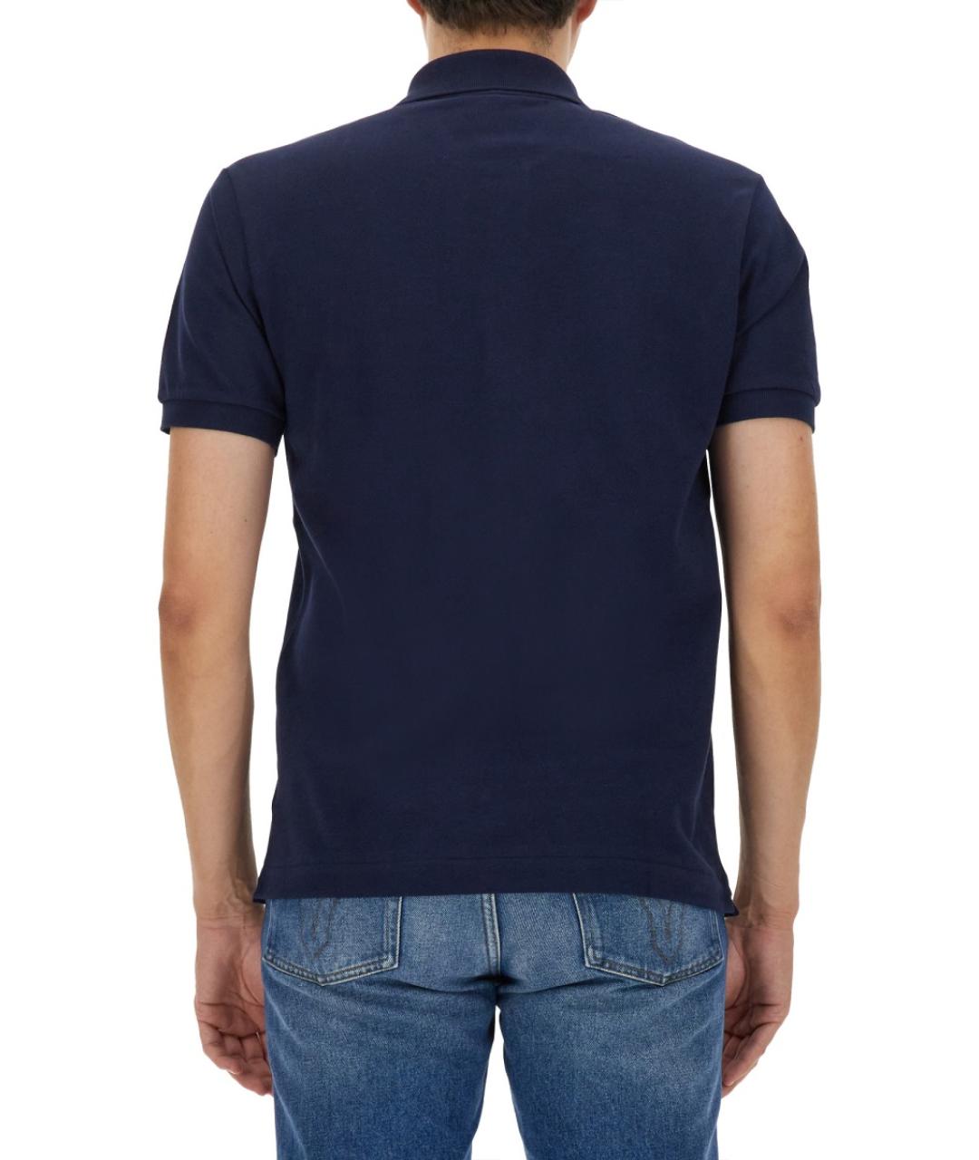 LACOSTE Синее хлопковое поло с коротким рукавом, фото 4