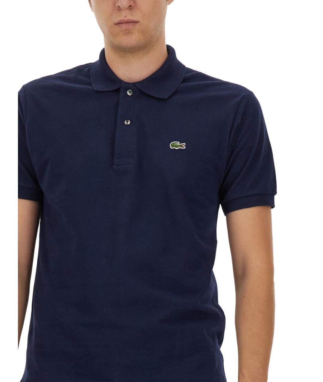LACOSTE Синее хлопковое поло с коротким рукавом, фото 5
