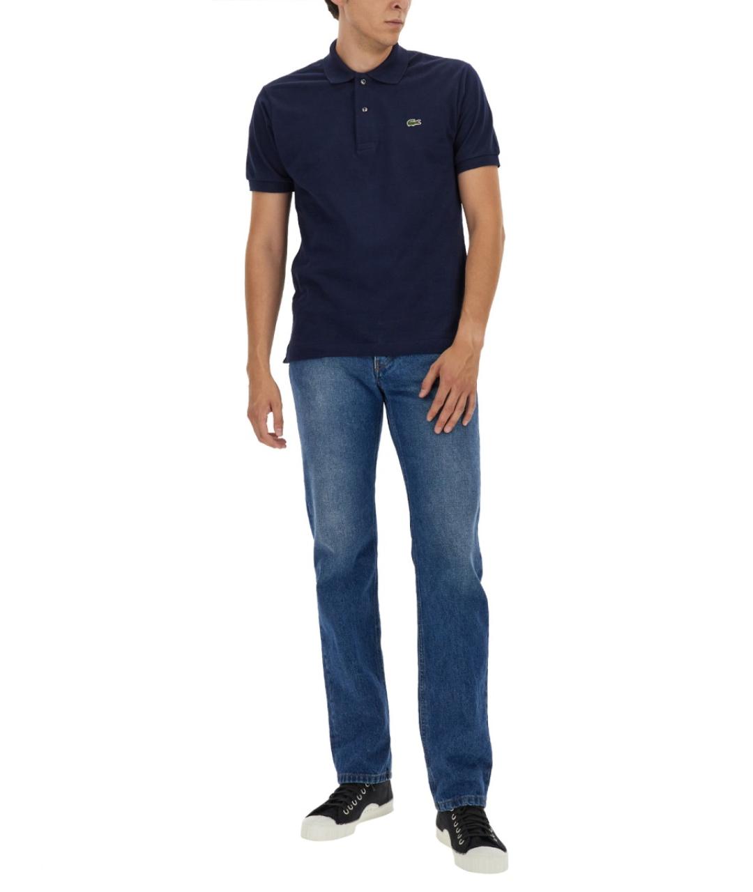 LACOSTE Синее хлопковое поло с коротким рукавом, фото 3