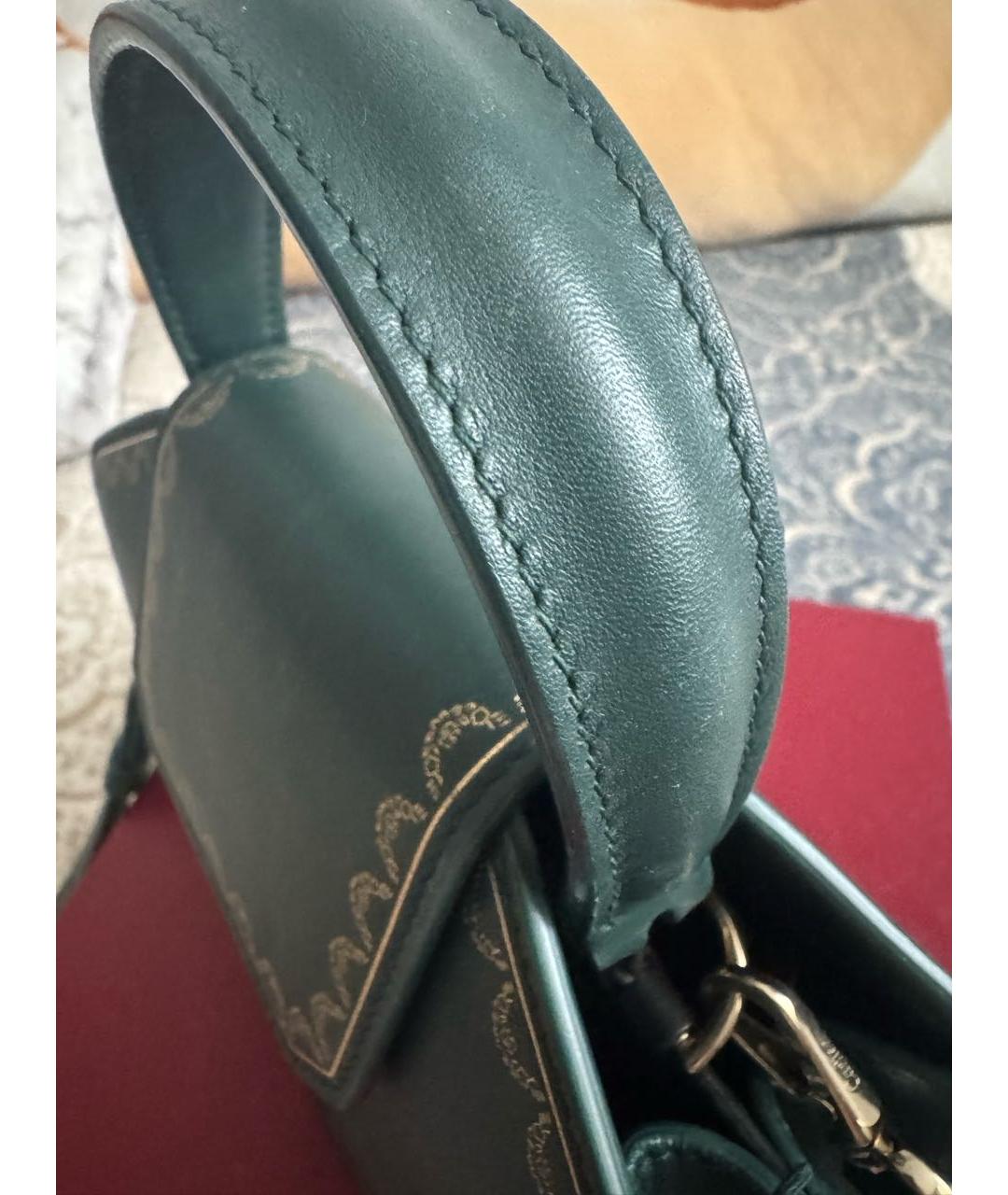 CARTIER Зеленая кожаная сумка через плечо, фото 7