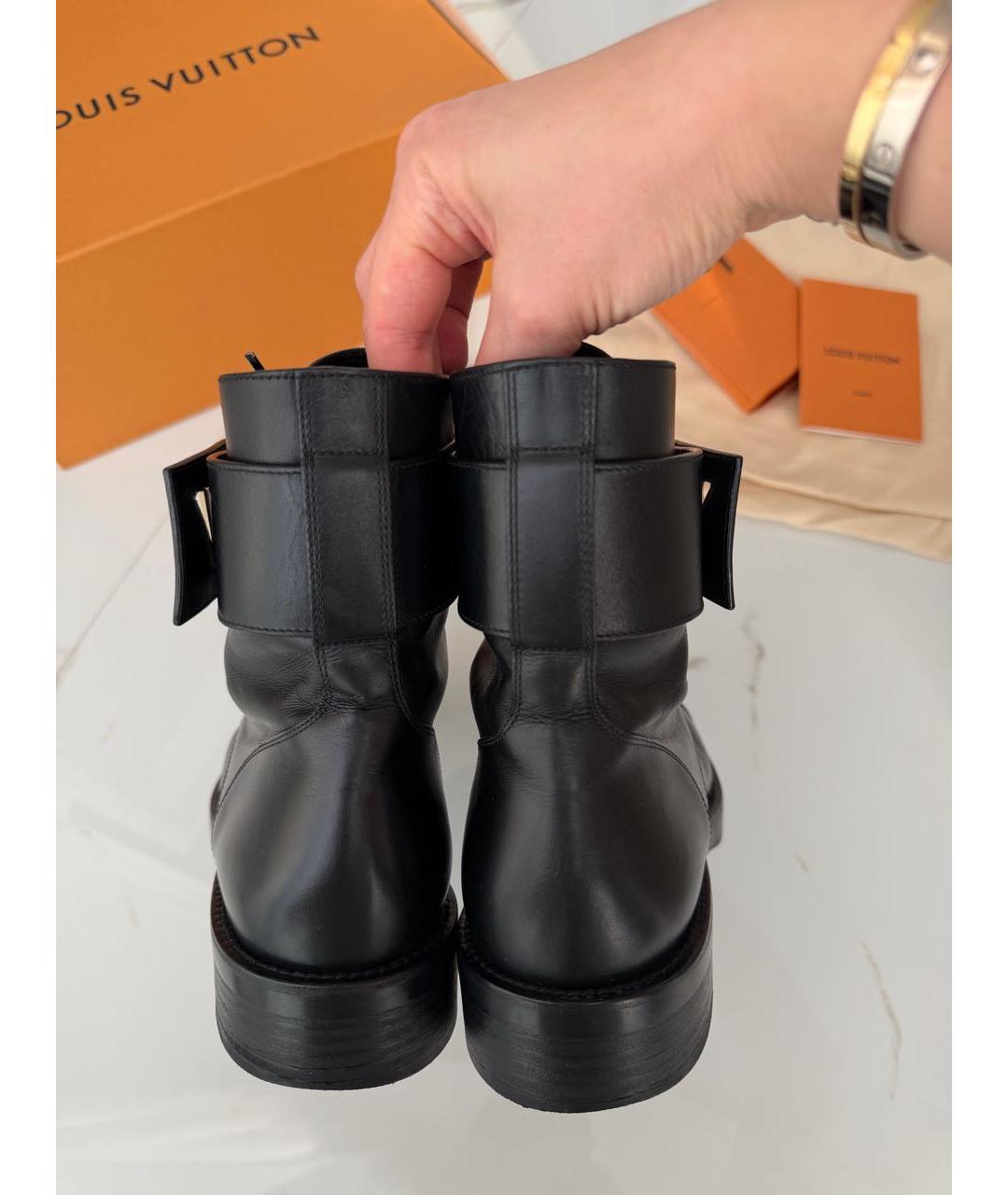 LOUIS VUITTON Черные кожаные ботинки, фото 4