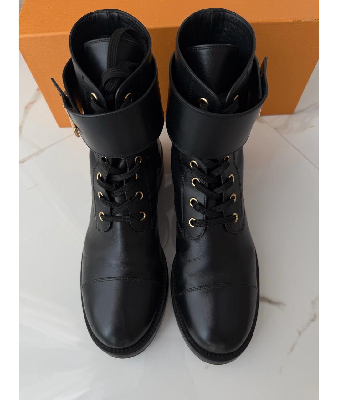 LOUIS VUITTON Черные кожаные ботинки, фото 2