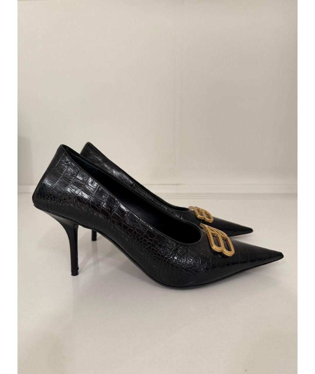 BALENCIAGA Черные кожаные туфли, фото 5