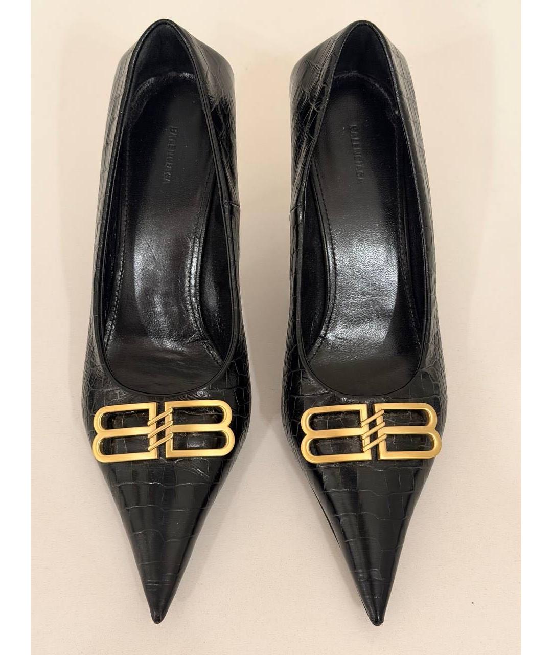 BALENCIAGA Черные кожаные туфли, фото 3