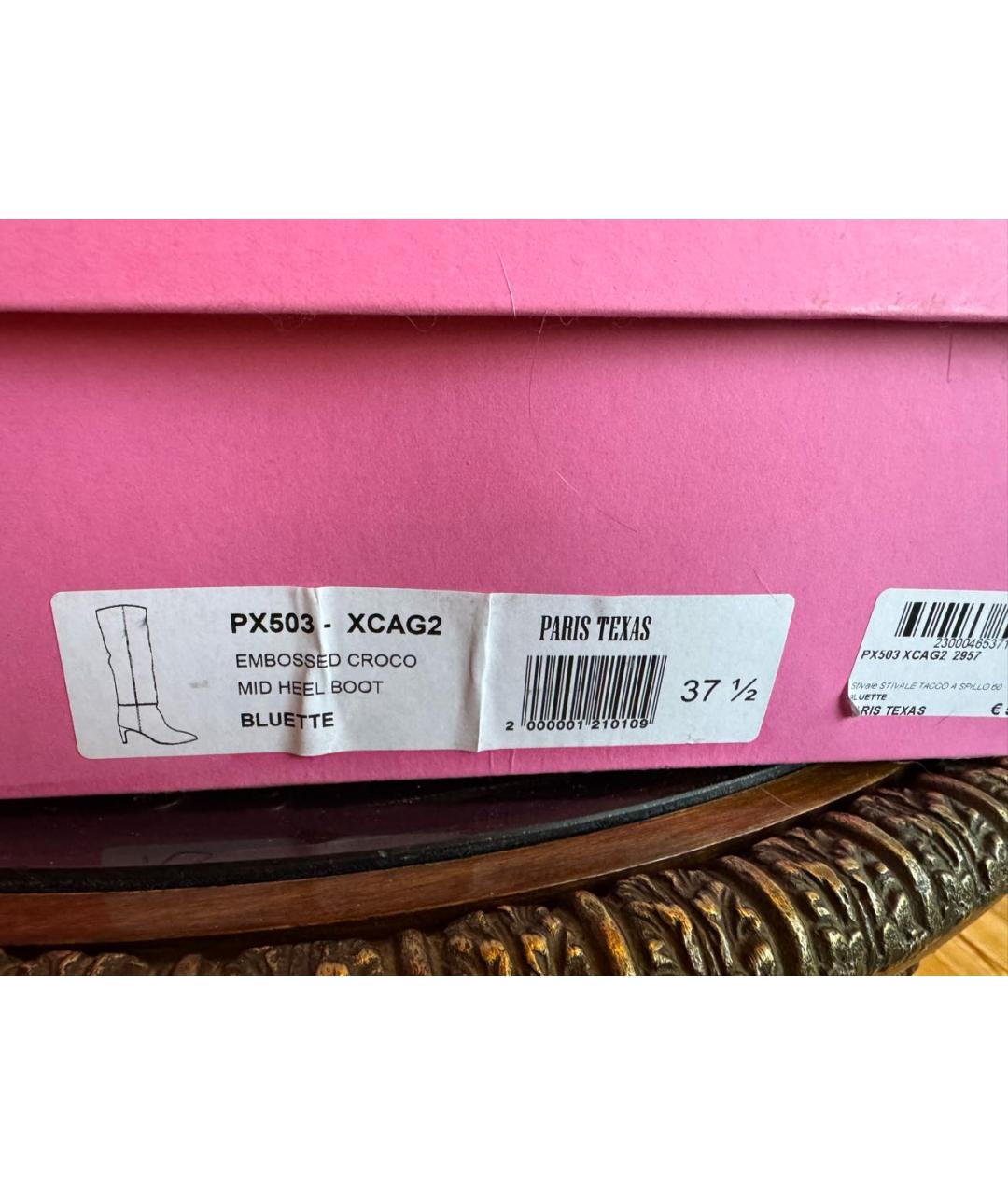 PARIS TEXAS Синие кожаные сапоги, фото 7