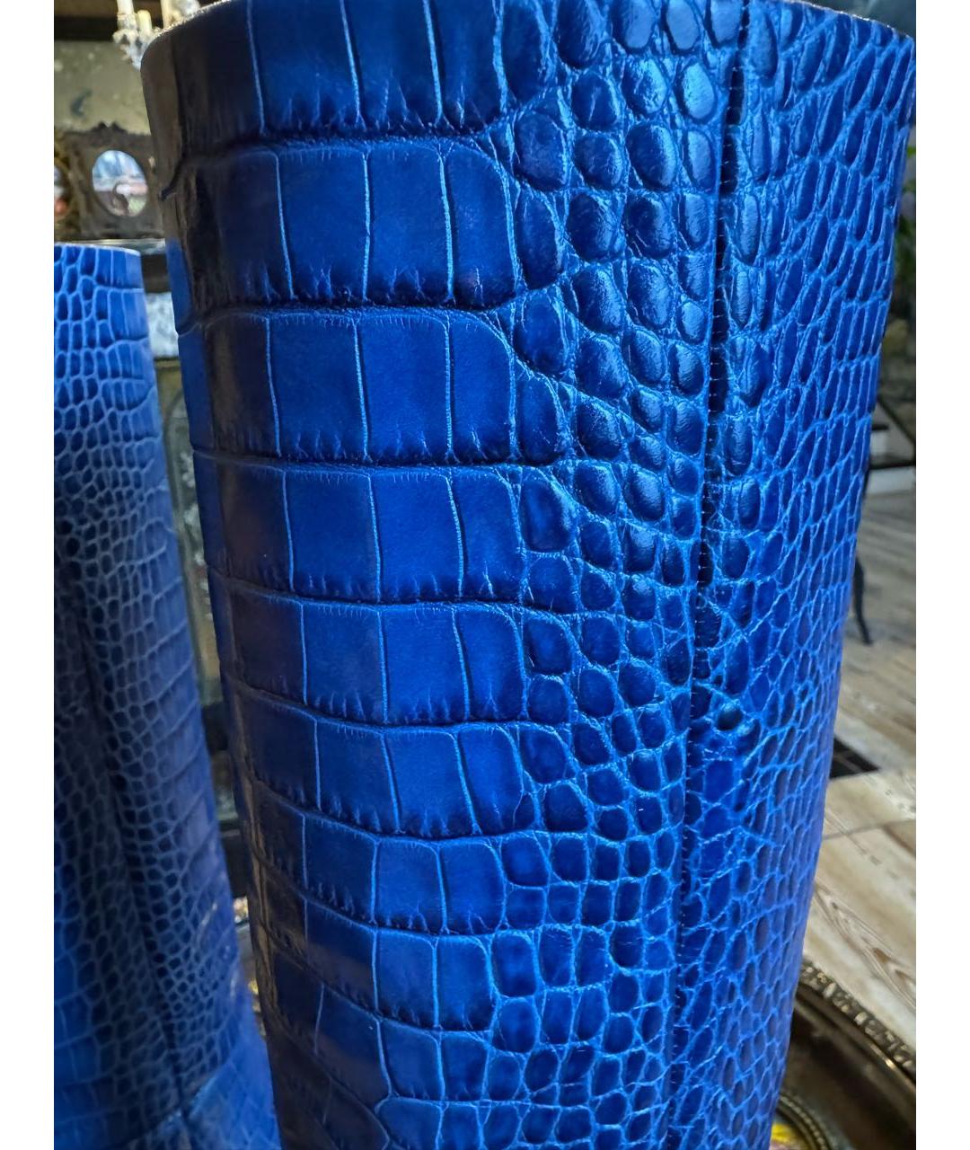 PARIS TEXAS Синие кожаные сапоги, фото 5