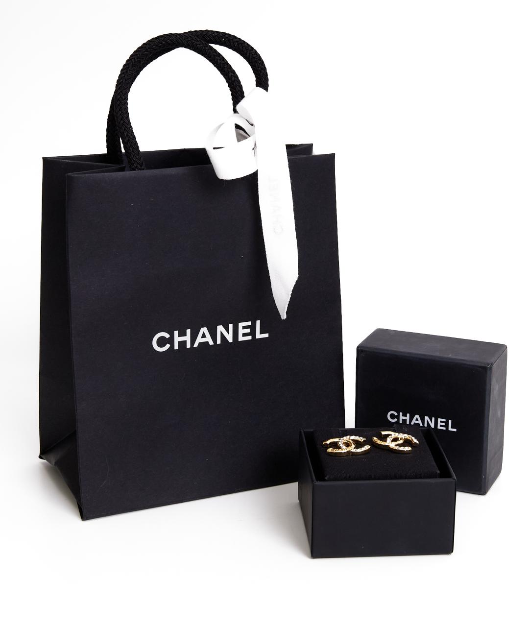 CHANEL Золотые металлические серьги, фото 4