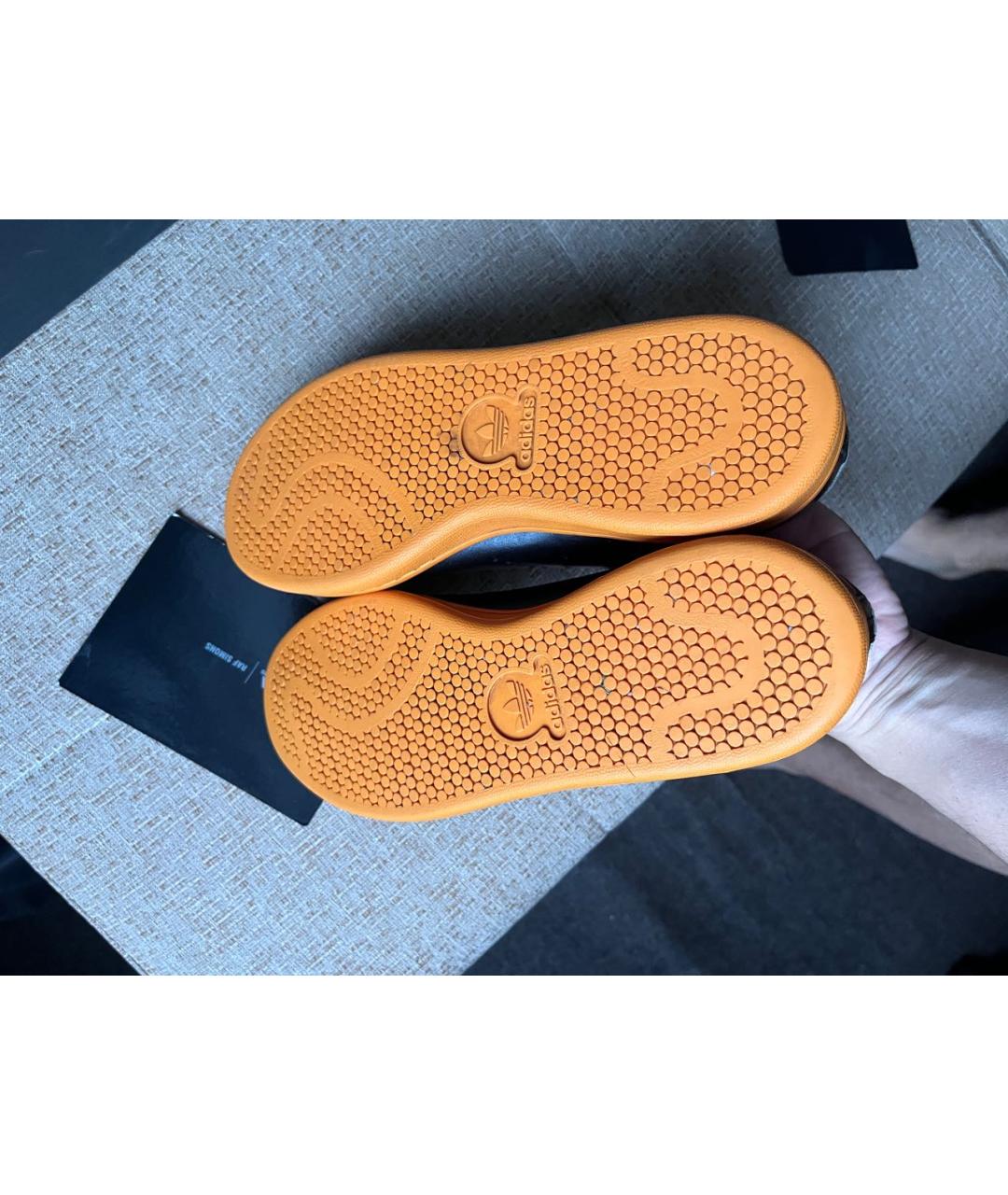 ADIDAS X RAF SIMONS Черные кожаные низкие кроссовки / кеды, фото 8