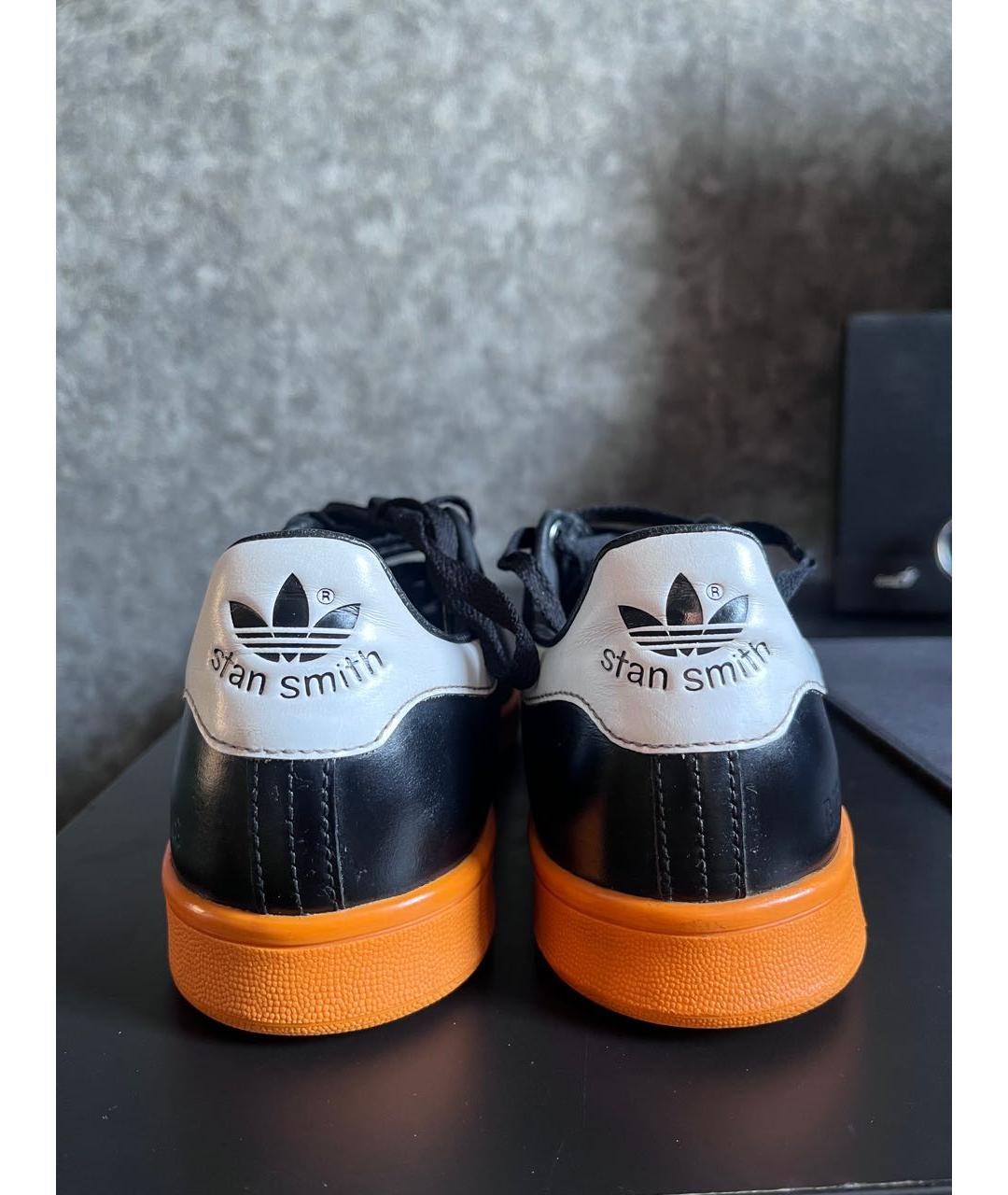 ADIDAS X RAF SIMONS Черные кожаные низкие кроссовки / кеды, фото 4