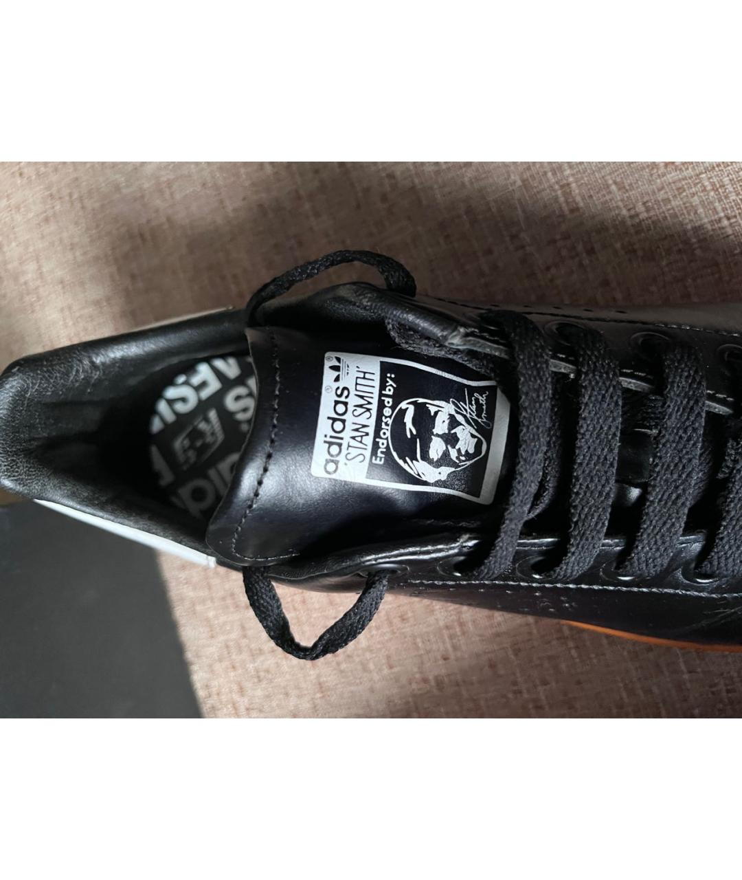 ADIDAS X RAF SIMONS Черные кожаные низкие кроссовки / кеды, фото 5