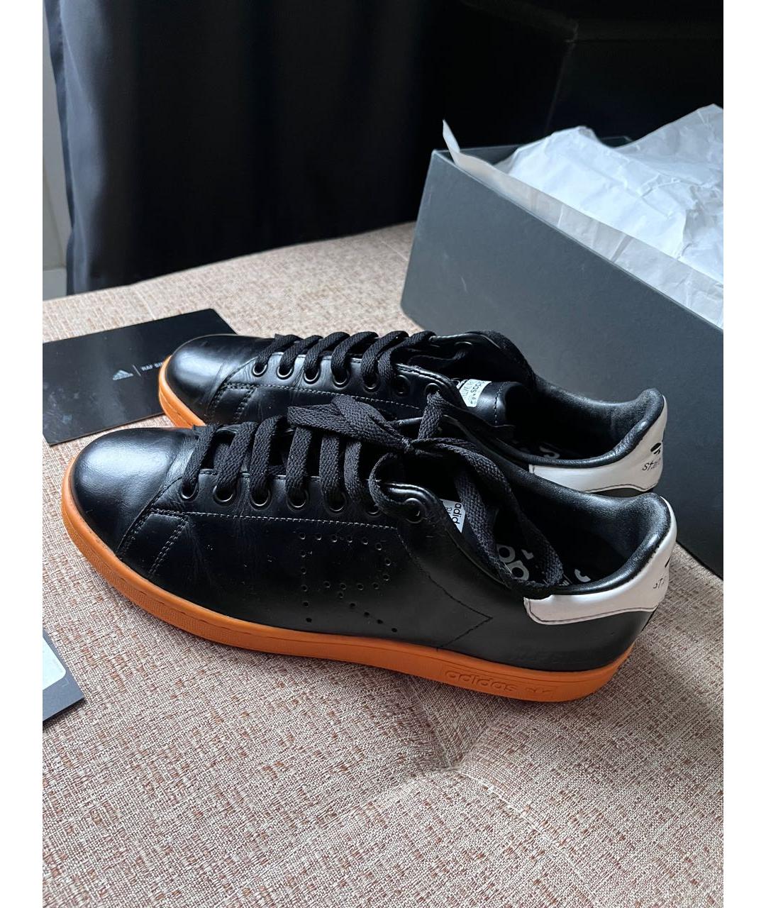 ADIDAS X RAF SIMONS Черные кожаные низкие кроссовки / кеды, фото 7