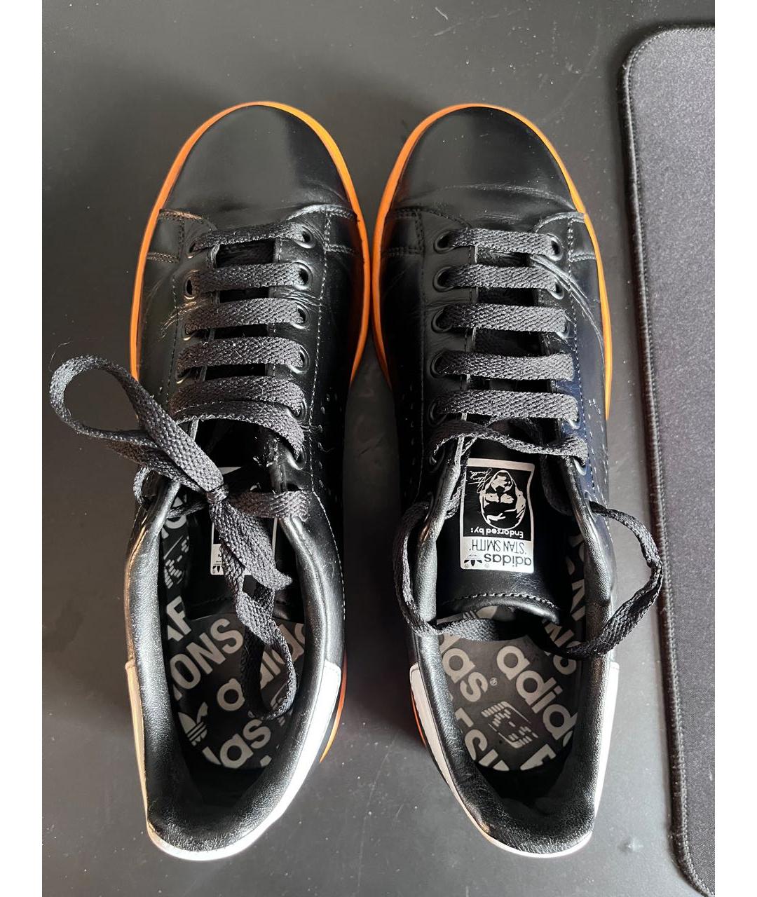 ADIDAS X RAF SIMONS Черные кожаные низкие кроссовки / кеды, фото 3