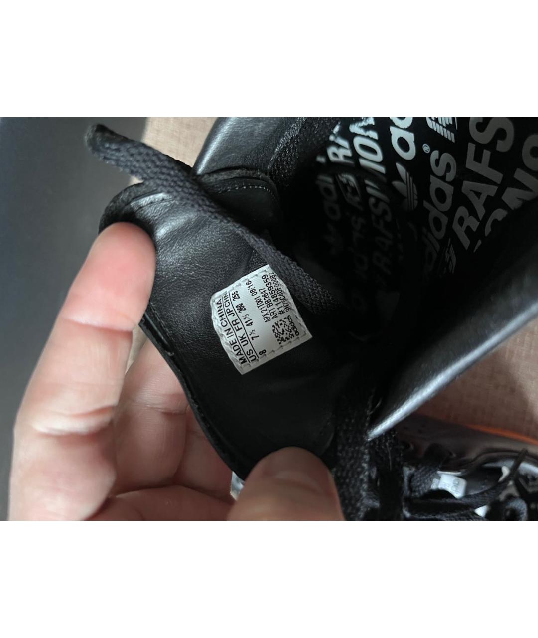 ADIDAS X RAF SIMONS Черные кожаные низкие кроссовки / кеды, фото 6