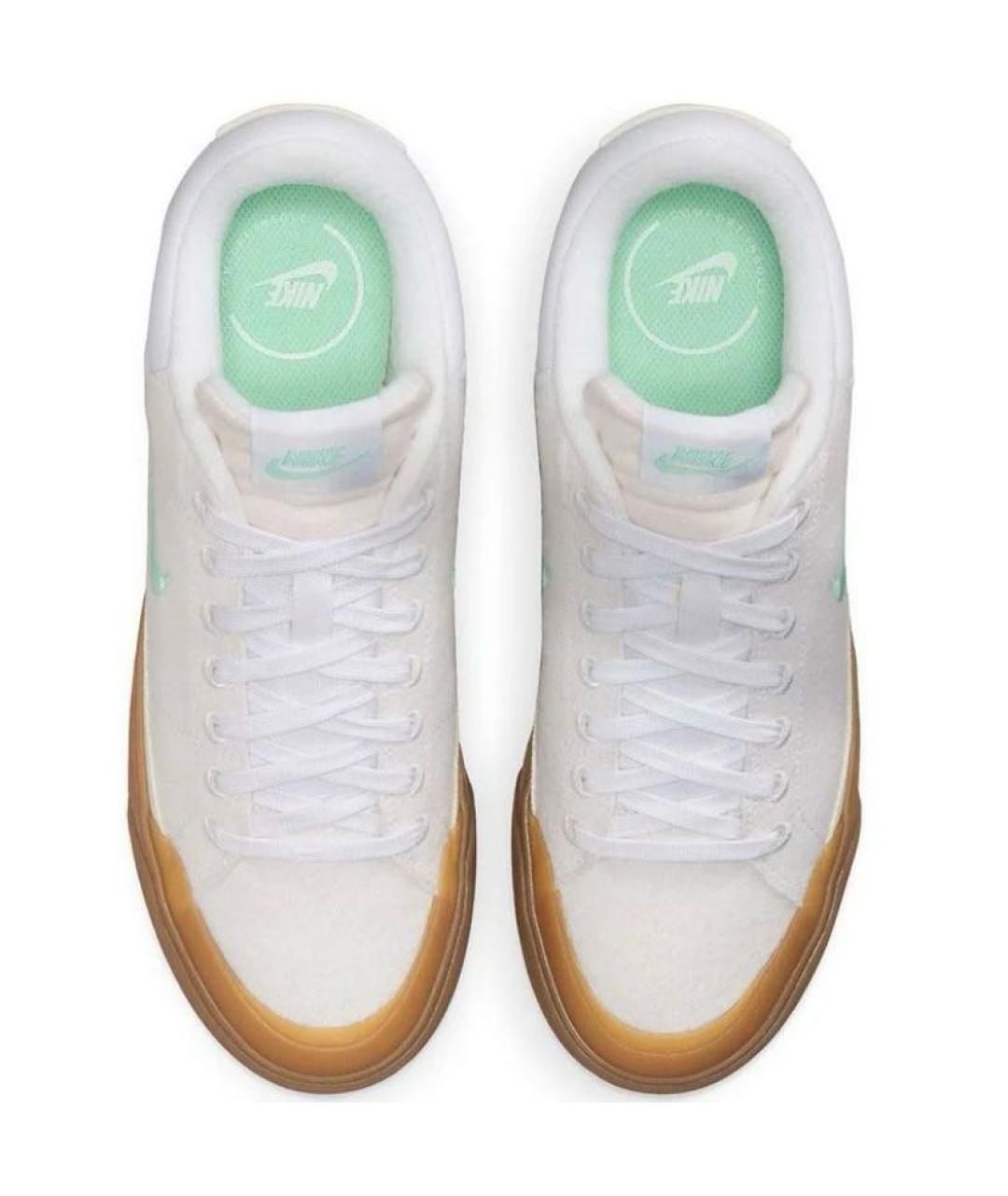 NIKE Белые текстильные низкие кроссовки / кеды, фото 4