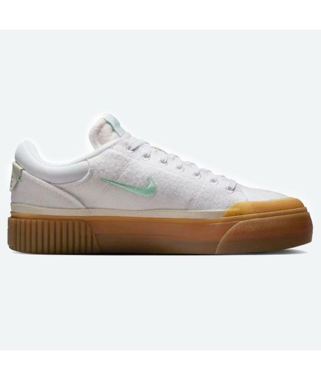 NIKE Белые текстильные низкие кроссовки / кеды, фото 7