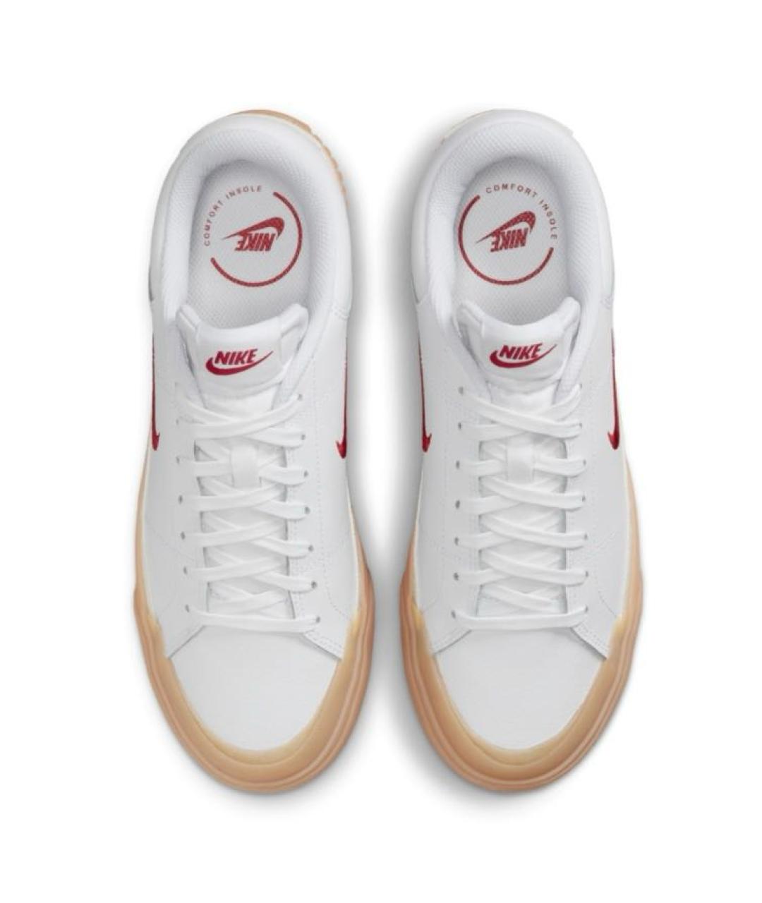 NIKE Белые текстильные низкие кроссовки / кеды, фото 2