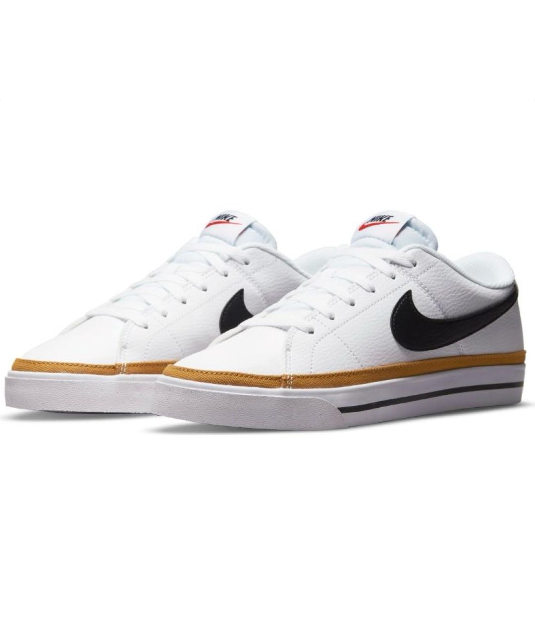 NIKE Белые кожаные низкие кроссовки / кеды, фото 2