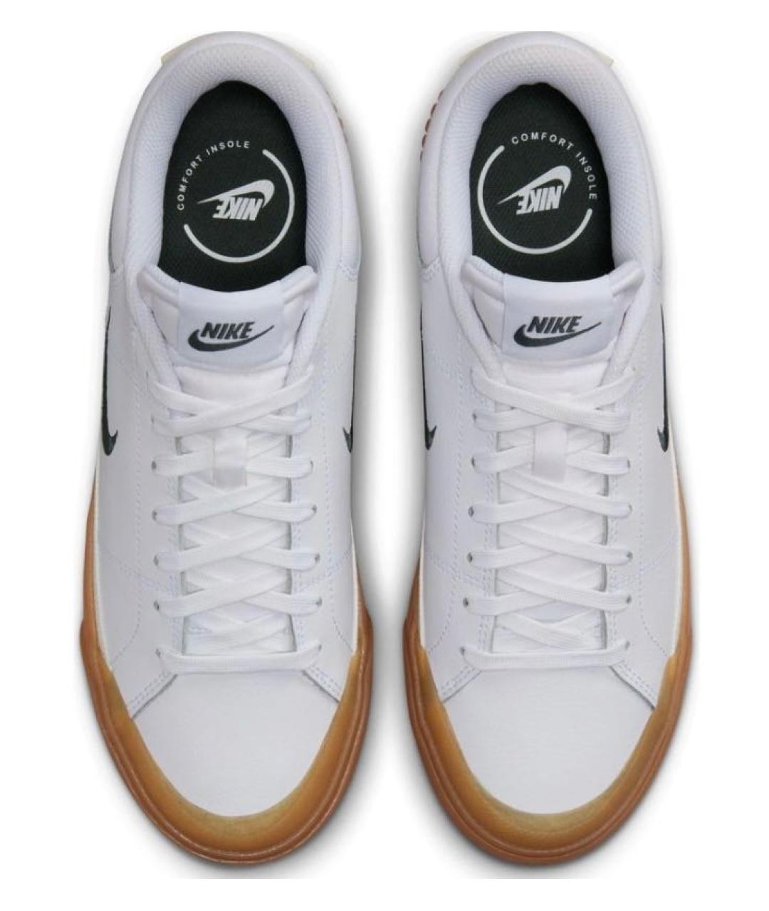 NIKE Белые кожаные низкие кроссовки / кеды, фото 3