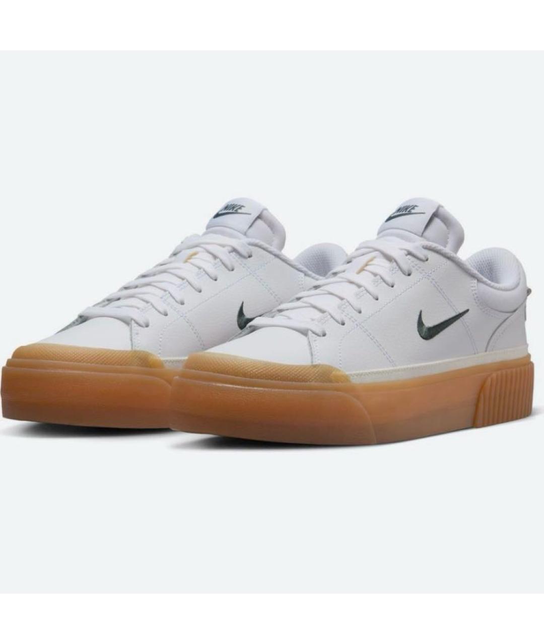 NIKE Белые кожаные низкие кроссовки / кеды, фото 2